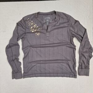 Guess Y2K grunge graphic long sleeve men's shirt | 2000s rocker streetwear